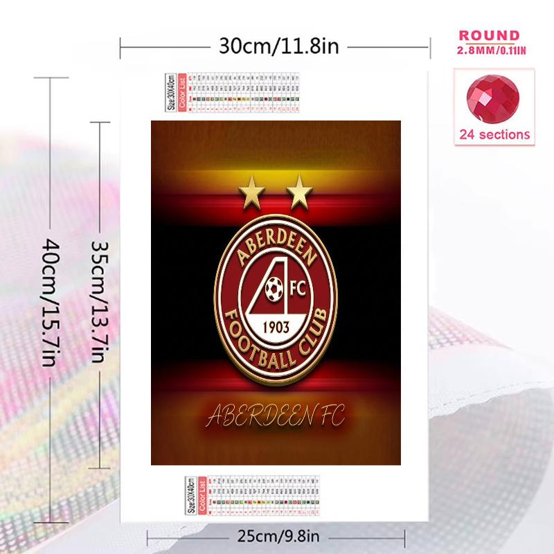 Aberdeen F.C 100% Round Full Drill 5D DIY Diamond Painting Embroidery Cross Stitch Rhinestone Décor