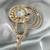 Elegant zinc alloy strap round quartz womens watch with amphibole decoration stylish accessory no chronograph