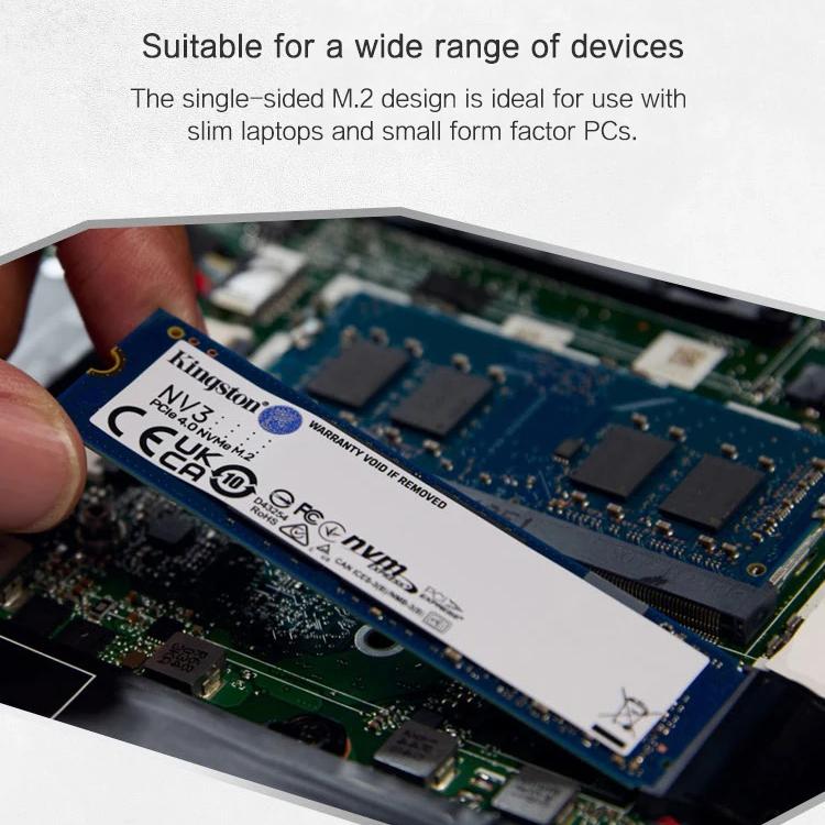Kingston NV3 PCIe 4.0 M.2 2280 NVMe SSD Dahili Sabit Sürücü 500GB 1TB 2TB 4TB 6000Mb/s'ye Kadar PCIe 4.0 Gen 4x4 Orijinal Katı Hal Sürücü Sabit Disk