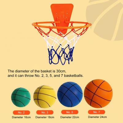 Leiser Kinder-Basketballkorb, verstellbarer und stanzfreier Wand-Basketballkorb für leises Basketball-Dribbling-Trainingszieltraining im Innenbereich