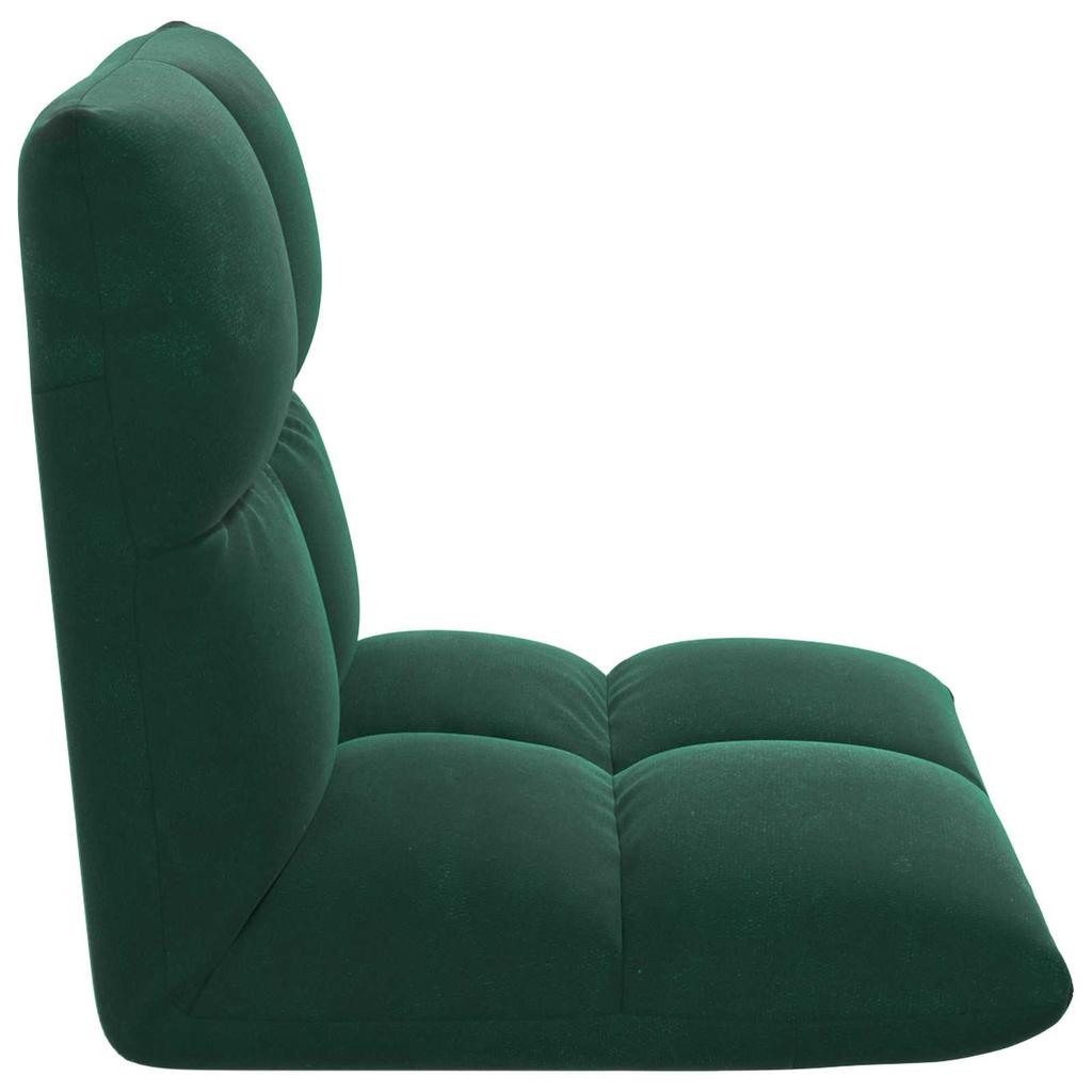 Adjustable Floor Chair Dark Green Velvet