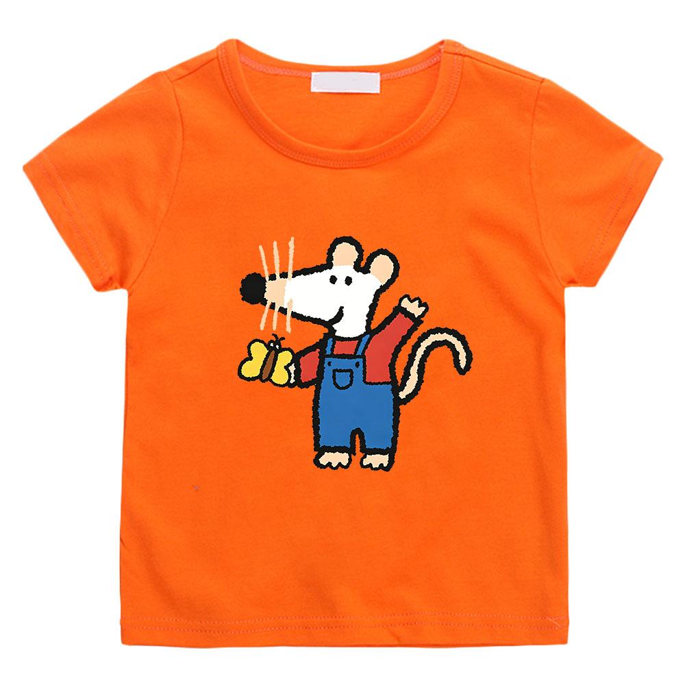 Maisy Mouse Kids 100%Cotton Cartoon Print T-shirt 2-12 Years Boys and Girls Kawaii Soft Short Sleeve Casual Tops Summer Toddler