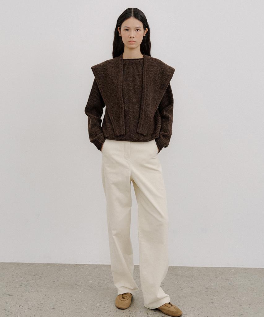 OCTETTE Curved Corduroy Pants_Cream