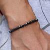 4mm Handmade Natural Stone Beads Bracelet Charm Hematite Cross Braclet For Men Wristband Cruz Jewelry Homme Bileklik