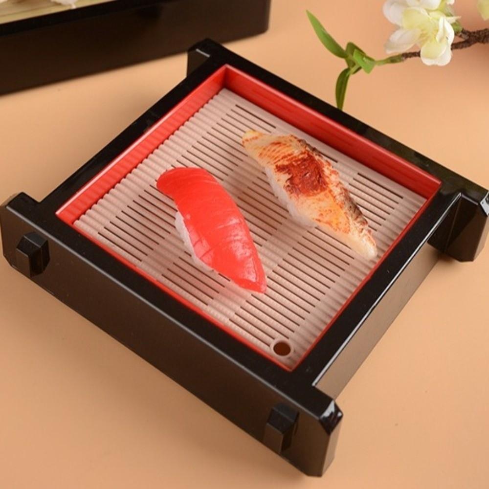 Mehrzweck-japanische Sushi-Platte mit Bambusmatte Soba-Nudelplatte Geschirr Speisenplatte Picknick