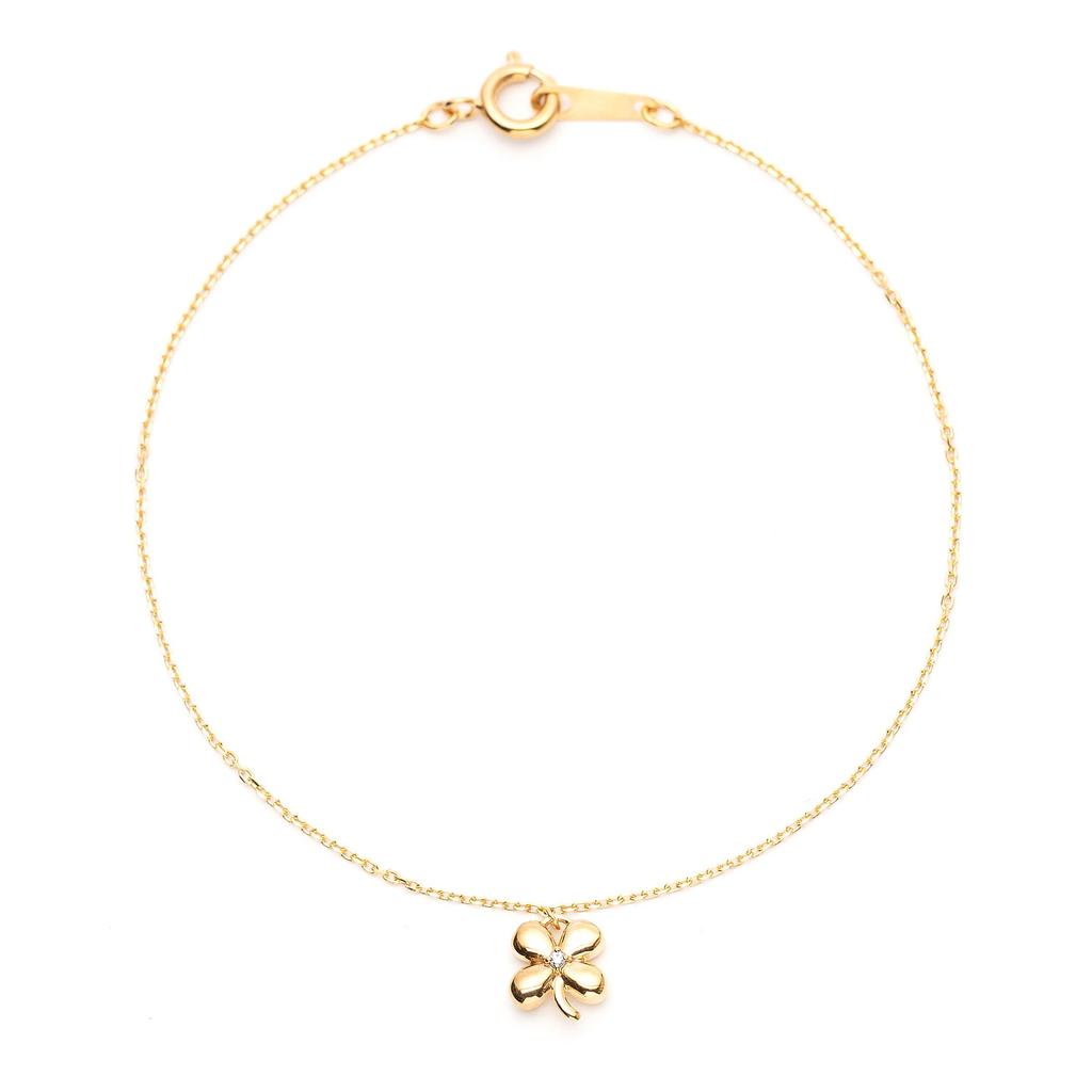 BLOOM Silver Bracelet with Yellow Gold Plated Cubic Zirconia and Clover Motif [Official] Women's (Product Code 0774-0465-0019-0000)