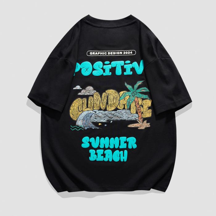 

Тонкие футболки для мужского лета, новая одежда с принтом, влагоотводящая, с круглым вырезом, с коротким рукавом, топ-футболка 5XL чёрный