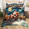 Cartoon Santa Claus Down Comforter Set Bedding Set 3-piece Duvet Cover Set