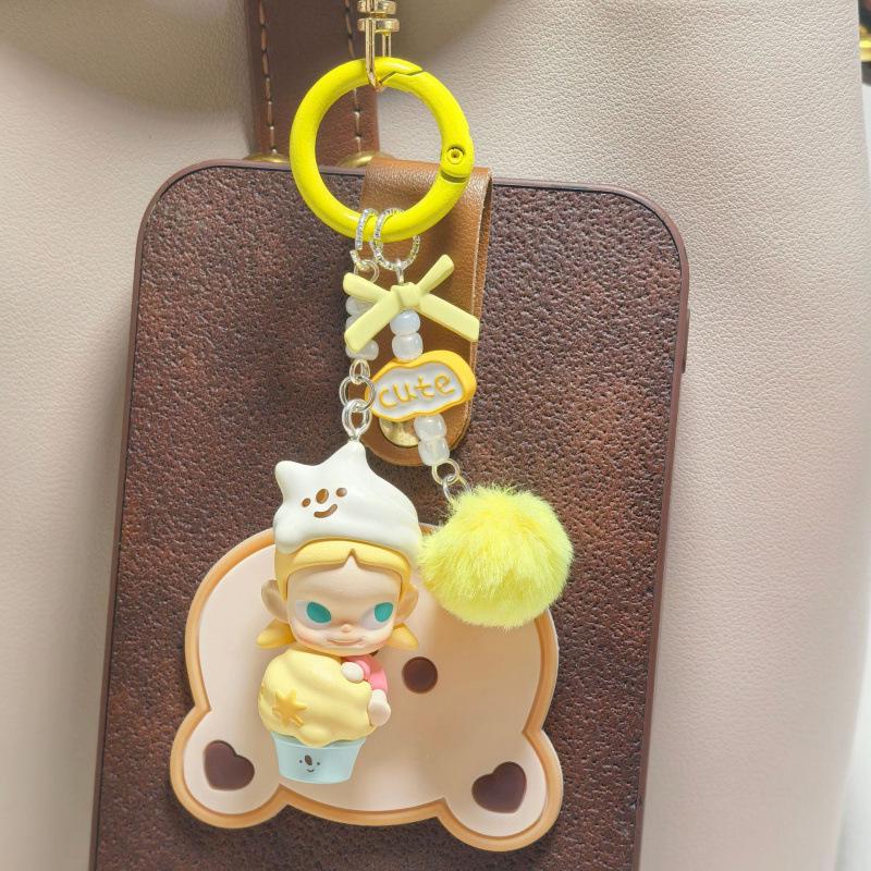 Genuine Pop Mart Hug Series Ice Cream Phone Chain & Keychain Bag Charm Women's Grain Pendant