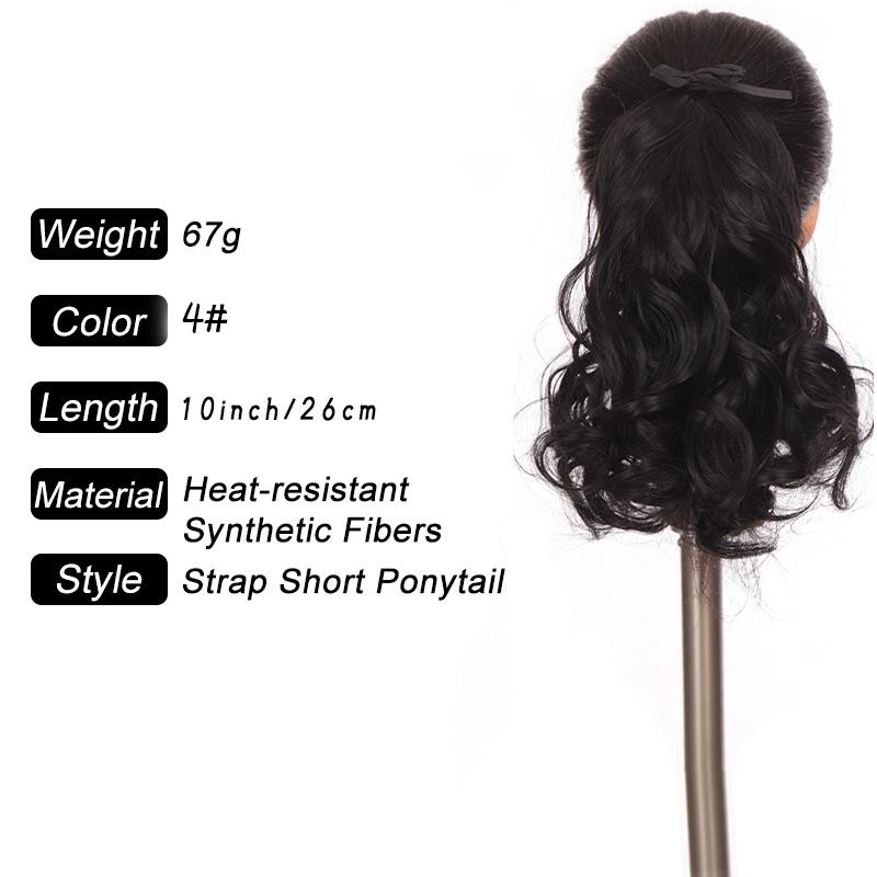 

Волнистый хвост в стиле галстука, естественный вид, элегантное синтетическое волокно, подходящее для повседневного использования женщинами.