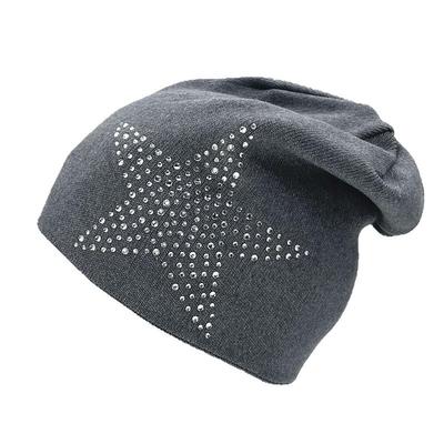 Women's Knitted Hat with Star Design: Warm, Breathable, Double-Layer, Cold-Proof for Autumn and Winter