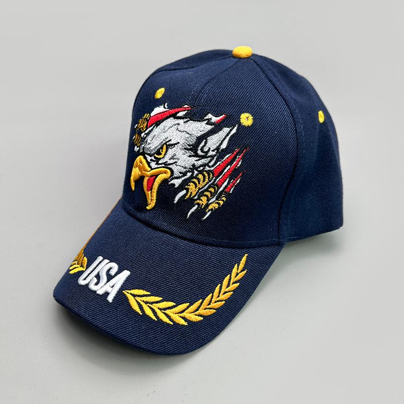 Eagle Wheat Usa Embroidered Baseball Cap Men'S And Women'S Casual Versatile Street Personality Spring And Summer Travel Shade