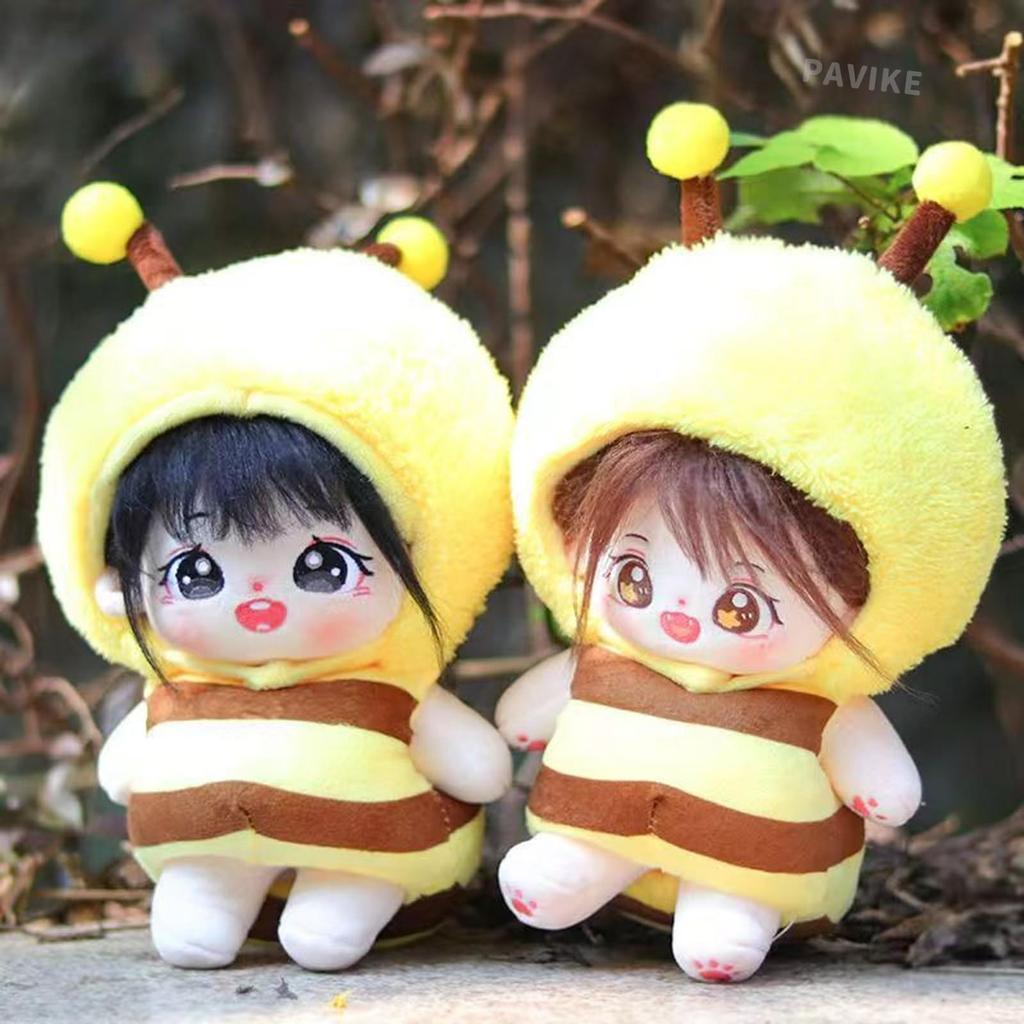 PAVIKE Plush Clothes, Fits 20cm Dolls, Small Bee Shape, Oshi Plush Clothes, Oshikatsu Goods, Dress-Up Clothes, Cute Costume for Plushies, Cotton Doll
