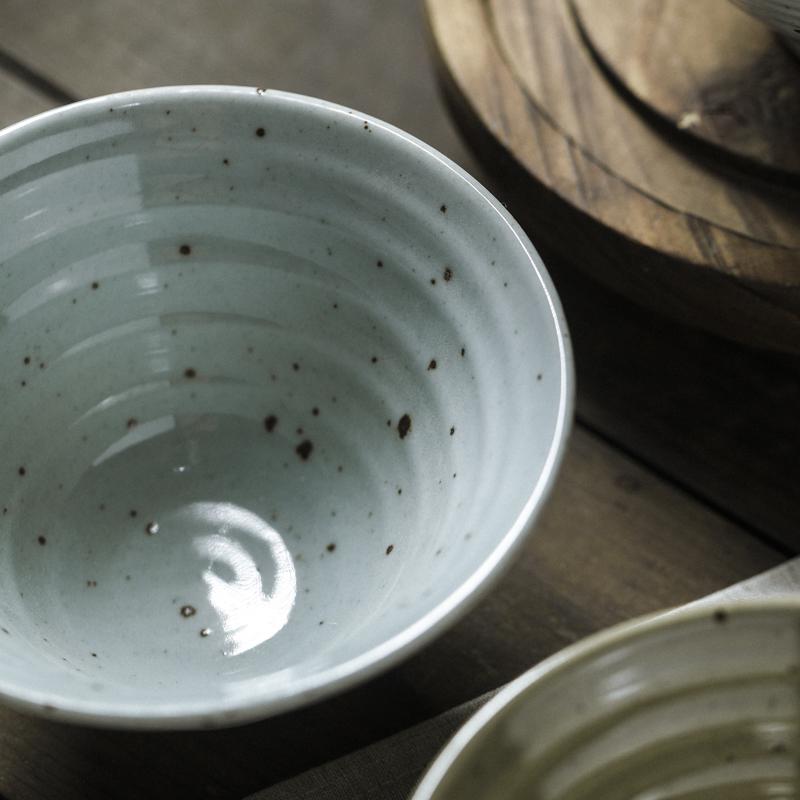 Handmade Japanese Coarse Pottery Rice Bowl - Personalized Ceramic Noodle Bowl