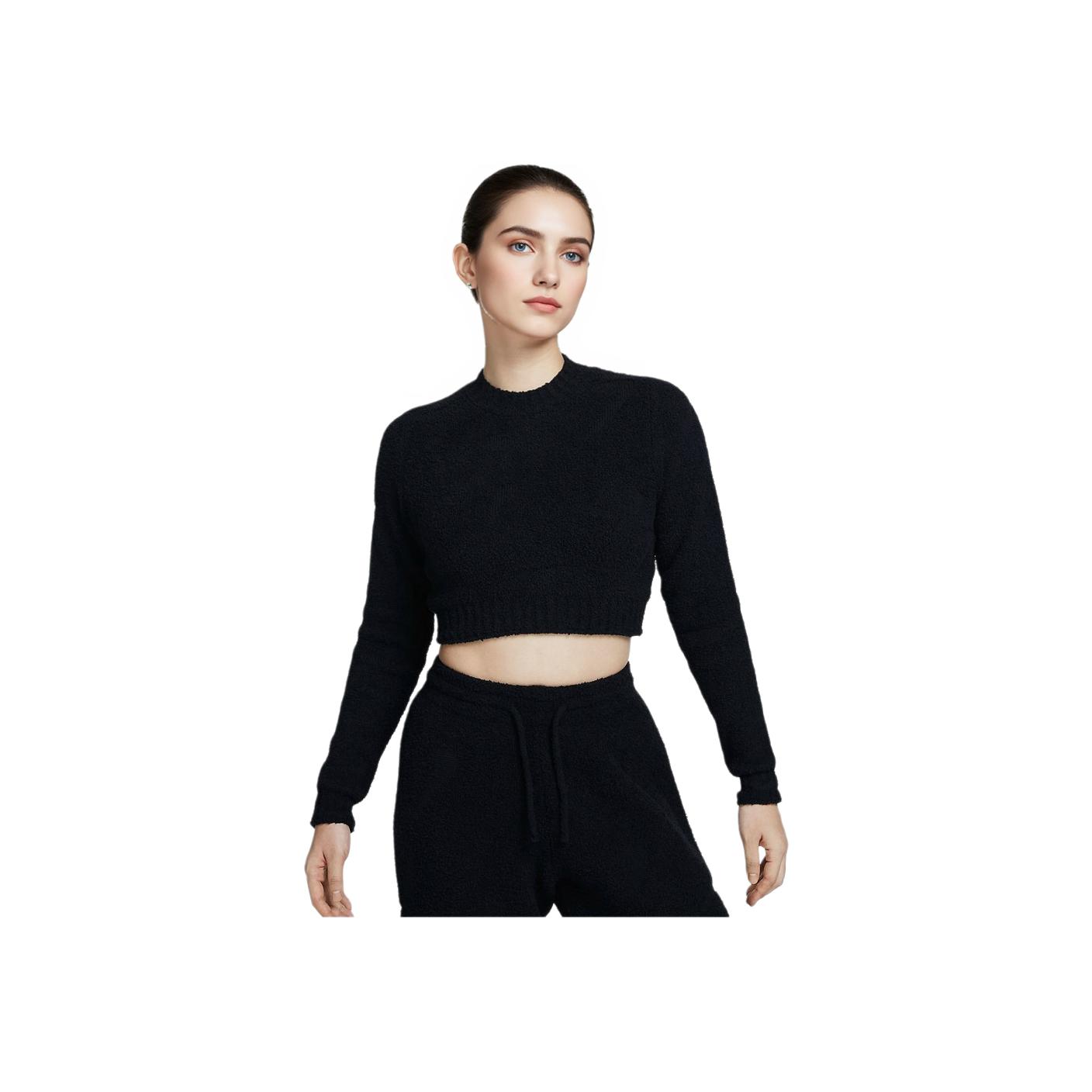 Nike Спортивная одежда Phoenix Cozy Boucle Fitted Solid Color Crewneck Sweater Women sweater Black FZ1717-010 S