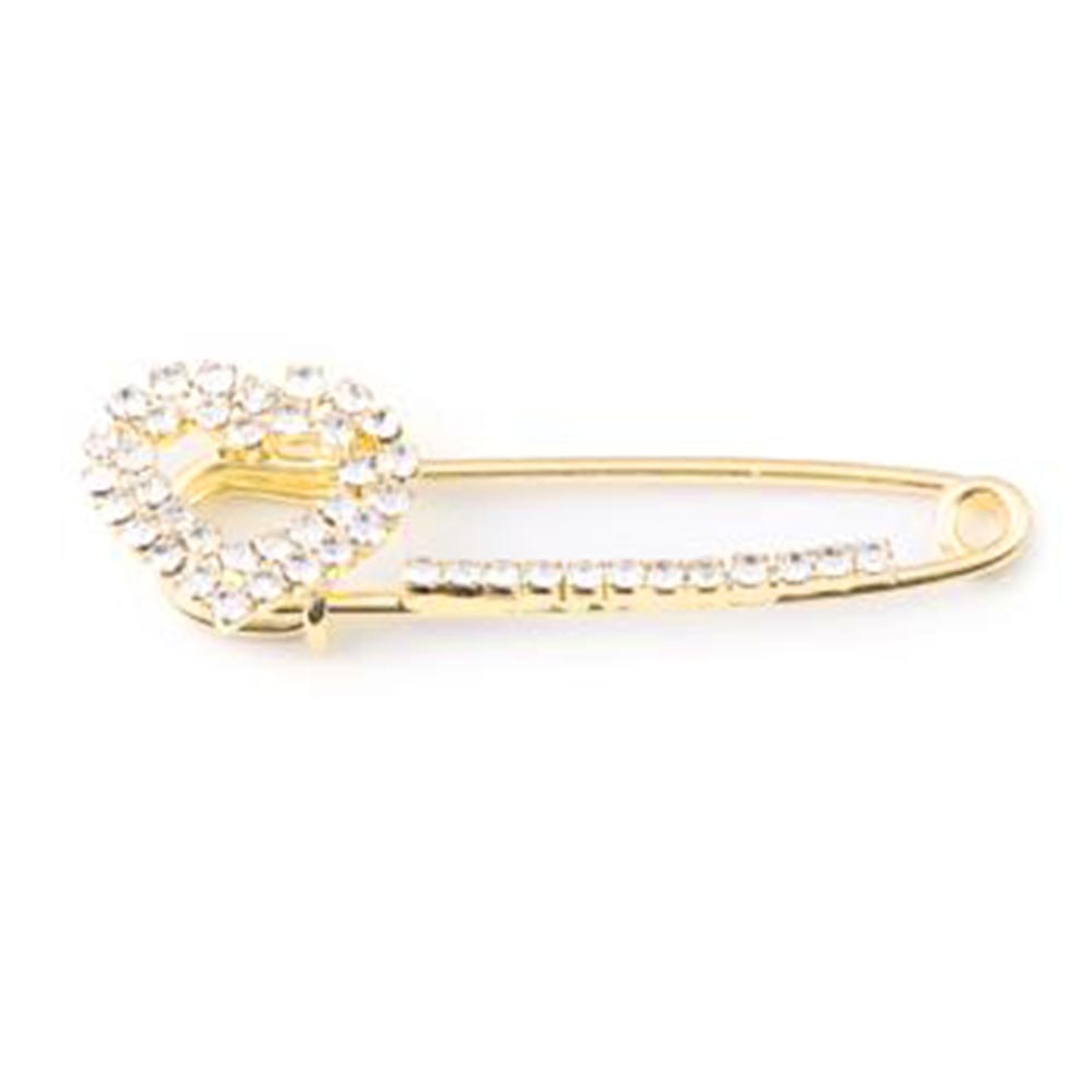 2pcs/lot Alloy Rhinestone Brooches Gold Silver Color Fixed Pins Brooch For Women Dress Safety Pin Brooches DIY Jewelry Making