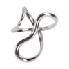 Geometric Line Ring Adjustable Minimalist Fashion Stackable Open Ring for Daily Wear Silver