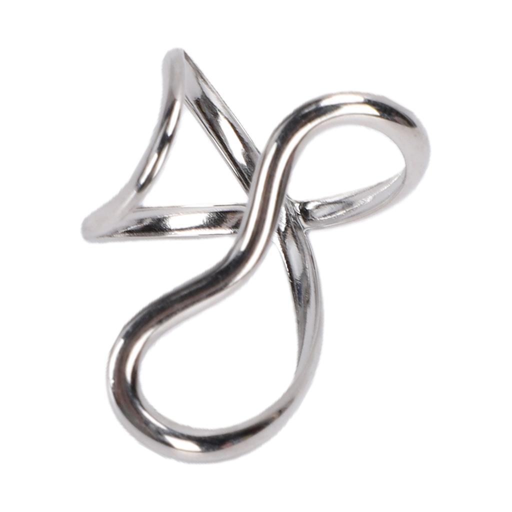 Geometric Line Ring Adjustable Minimalist Fashion Stackable Open Ring for Daily Wear Silver
