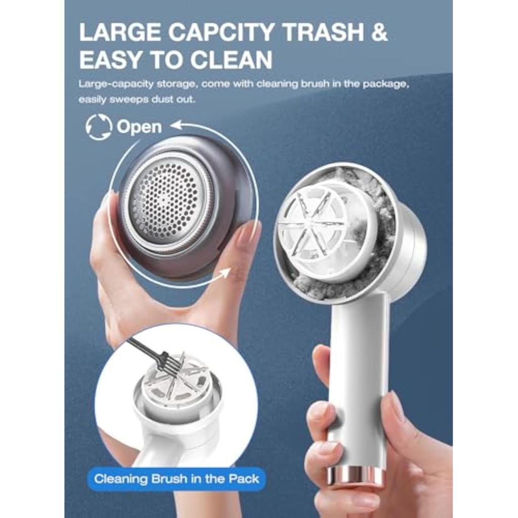 New Wireless Lint Remover Rechargeable 6-Leaf Blades 3-Speed LED Display Clothes Furniture Sweater Portable Electric Lint Shave