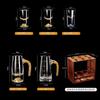 Glasbecher-Set Goldener Berg Kristall Wein-Trenner Chinesischer Baijiu Holz-Aufbewahrungsregal Blattgold Felsengarten Glas Rotwein