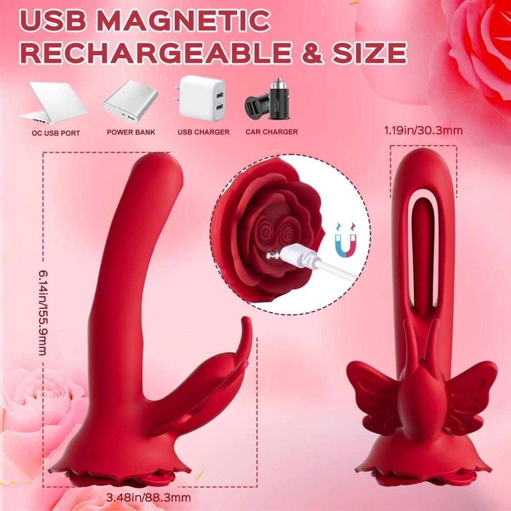 G Spot Vibrator for Women Butterfly Clitoral Vibrator Adult Rabbit Sex Toys with 9 Slap Modes 4 Slap Mode Clitoral