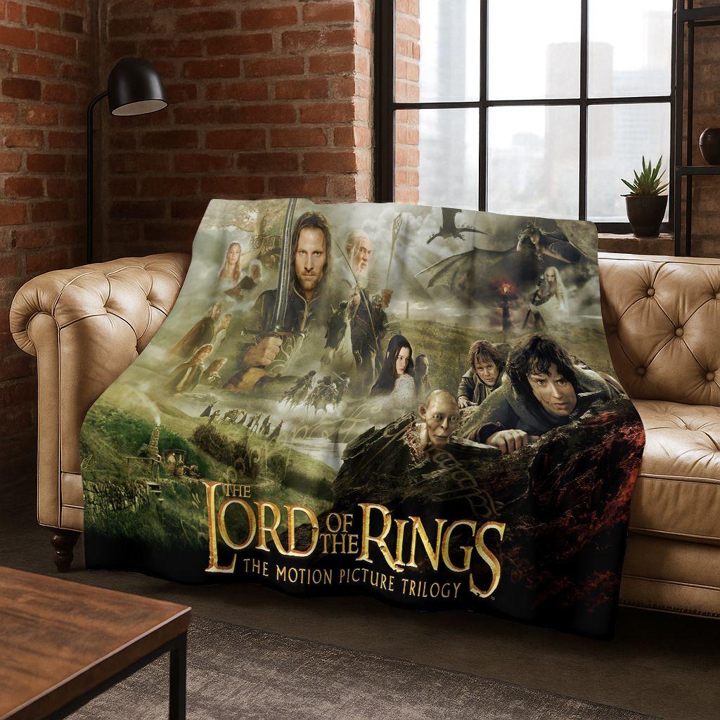 26 Style L-Lord of Rings H-Hobbit Movie Flannel Blanket,Warm and Cozy Soft Throw Blanket for Home Bedroom Bed Sofa Cover Gift