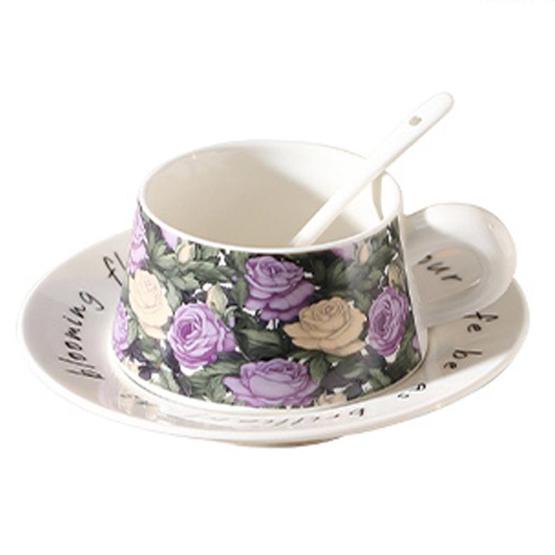 Souvenir-Geschenke Iris Keramiktasse Untertasse Paar Geburtstag Kaffeetasse Nachmittagstee-Tasse