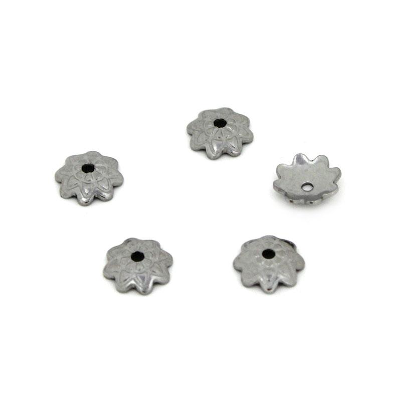 50Pcs 7mm Gold Color Stainless Steel Flower Bead Caps for Jewelry Making DIY Spacer End Beads Earrings Components Accessories