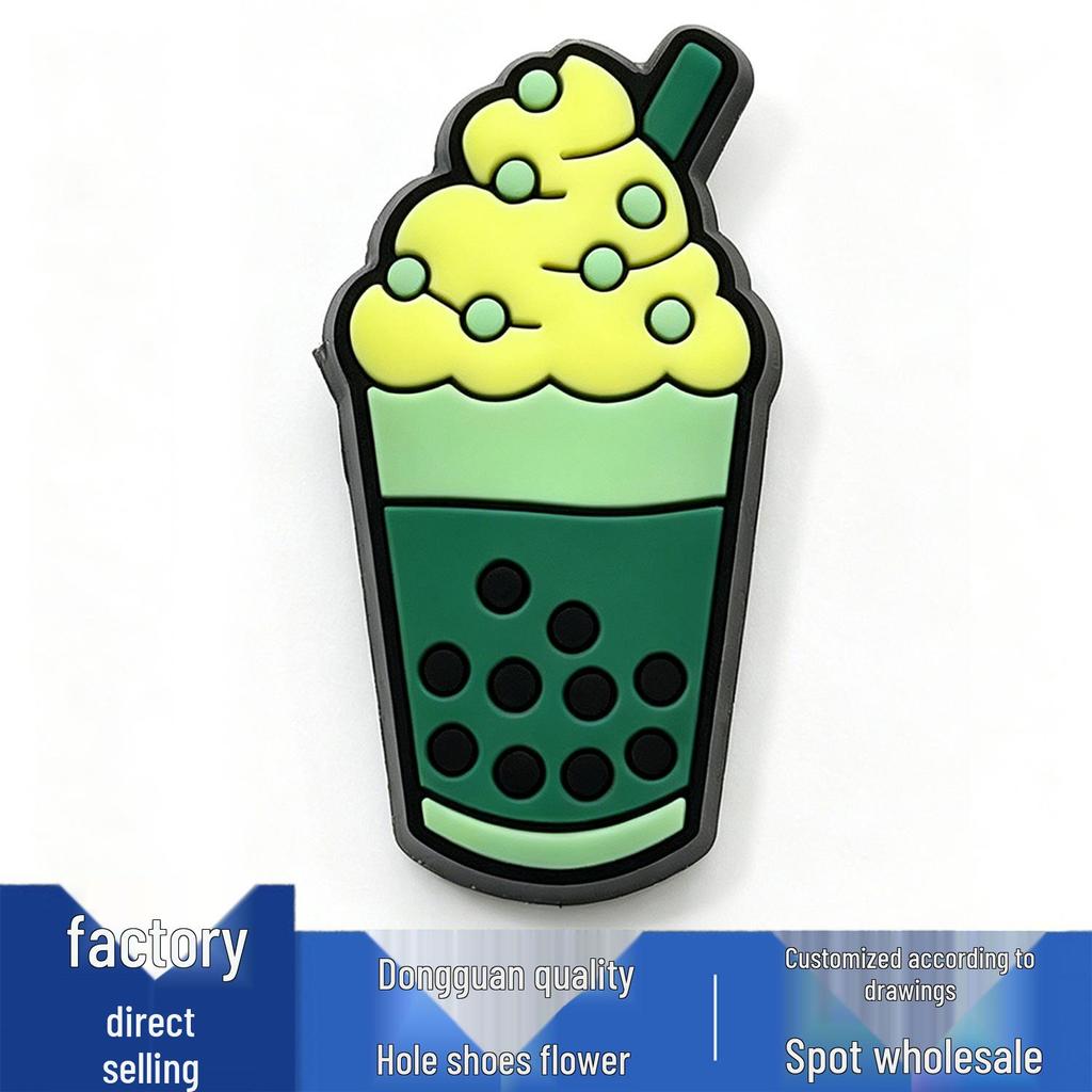 Cool Crocs PVC Drink Series Flower Shoe Charms - Cute, Versatile Buckles & Decorations