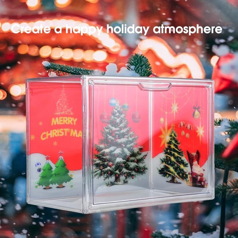 Christmas Storage Box Acrylic Transparent Blind Box Toy Storage Display Box Storage Box Jewelry Makeup Organizer Home Storage