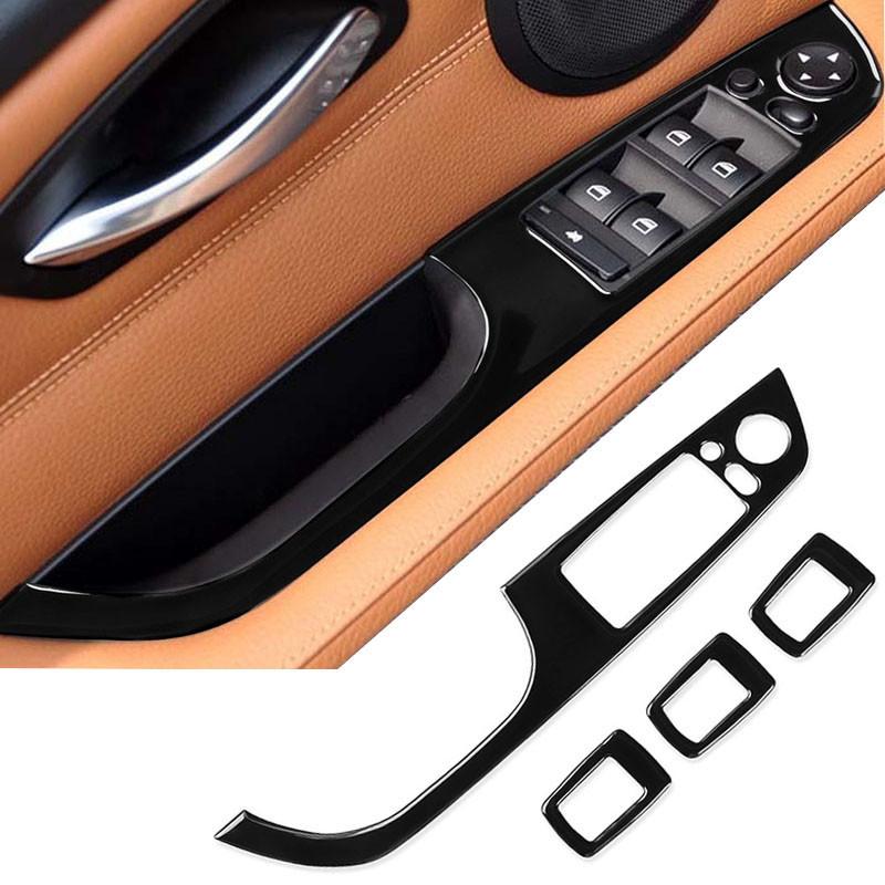 Piano Black Car Window Lift Switch Button Frame Cover For BMW 3 Series E90 E92 E93 2005-2012 with Auto Folding Button