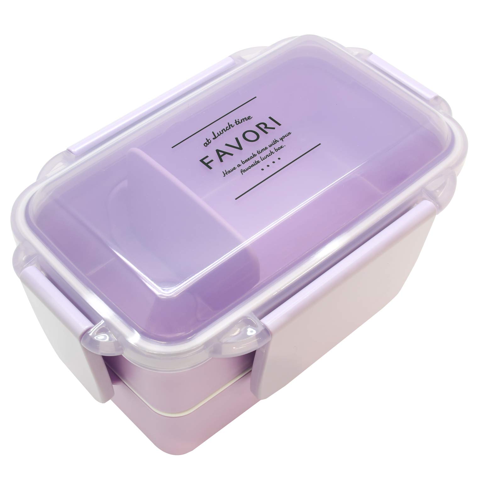 OSK DISH UP LUNCH Bento with Made in Dishwasher and Microwave Nesting with Simple Suitable for Elementary School and Adults Box, Two-Tier Dividers, фиолетовый