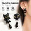 Resin Black Cat Earrings Black Animal Dangle Earrings Creative Gift Cat Stud Earrings