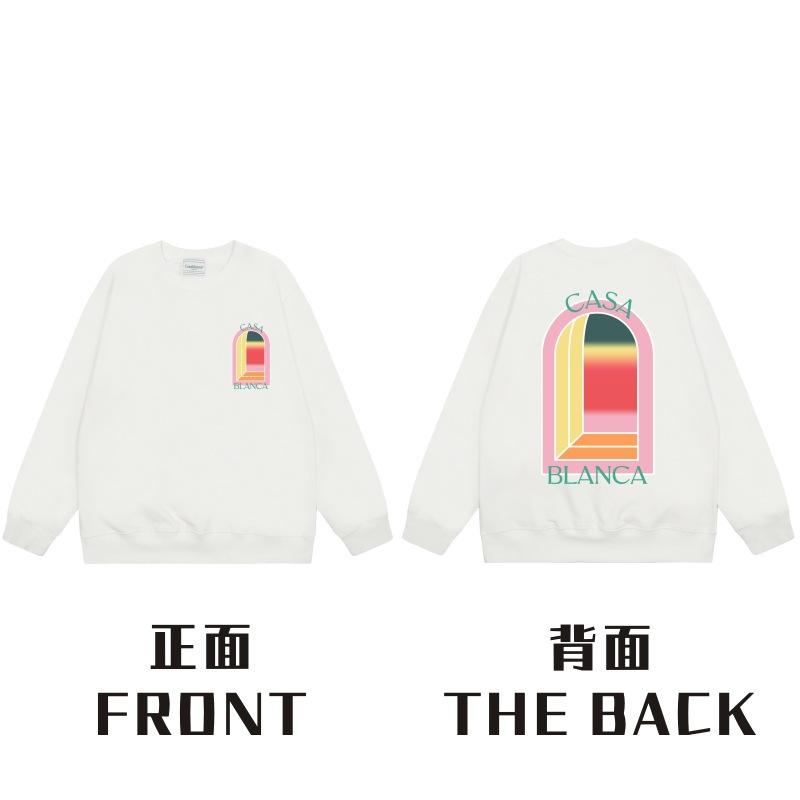 American Trendy Brand Casablanca Crew Neck Sweater Hoodie Men's Couple Ins Autumn and Winter Thickened Long-sleeved Women's T