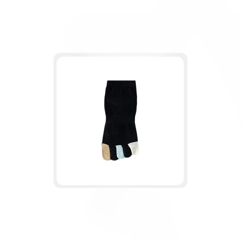 Female Spring and Autumn Fashion Simple Color Lovely Breathable Short Tube Five Finger Cotton Socks