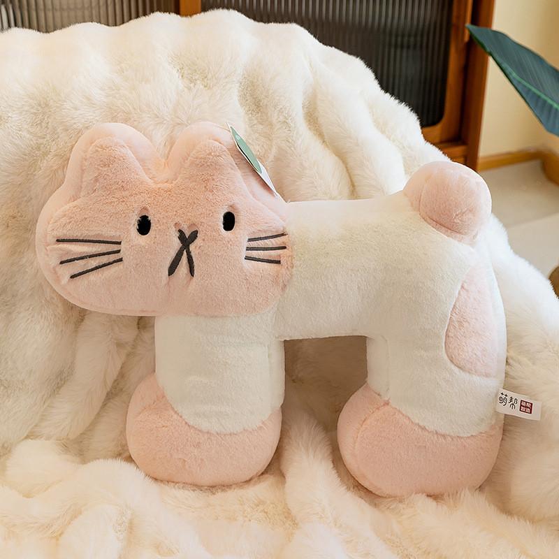 Neck Cat Shaped Pillow Cute Animal Plush Toy Office Supply Girls Gift Birthday