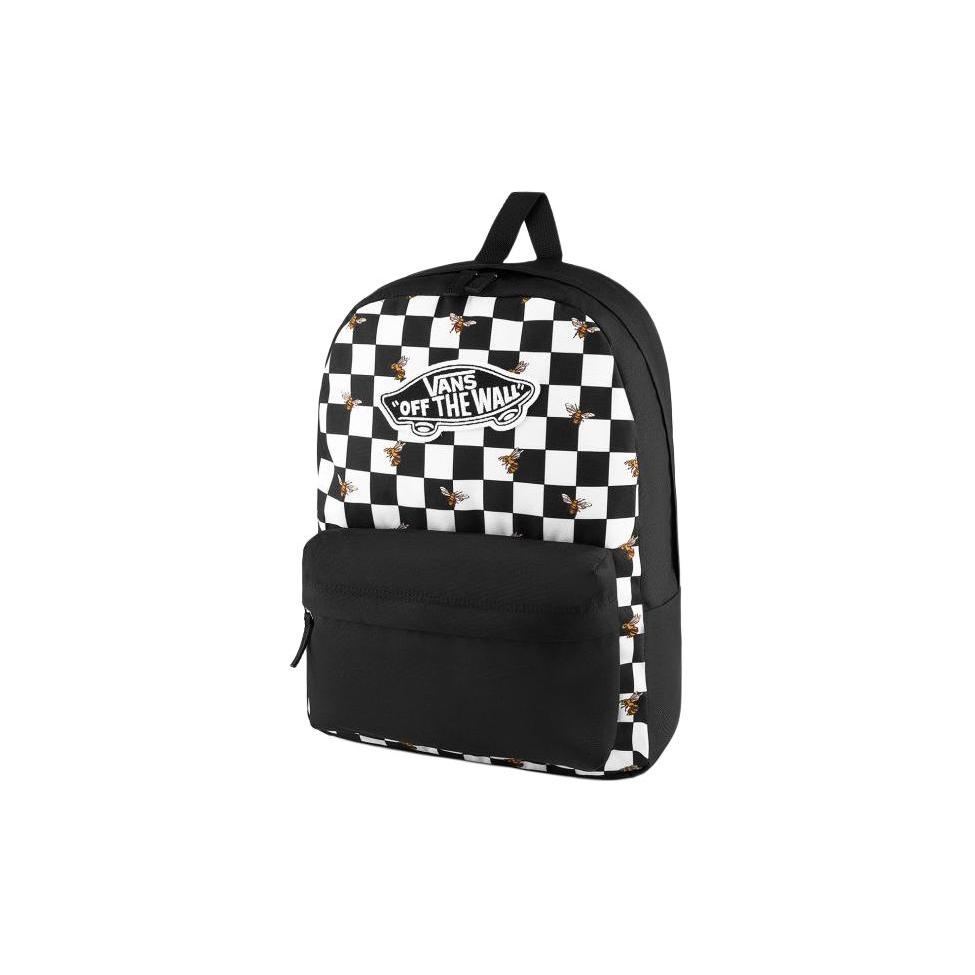 New Vans Polyester Backpack Regular Unisex Black White Checkerboard VN0A3UI6YZT