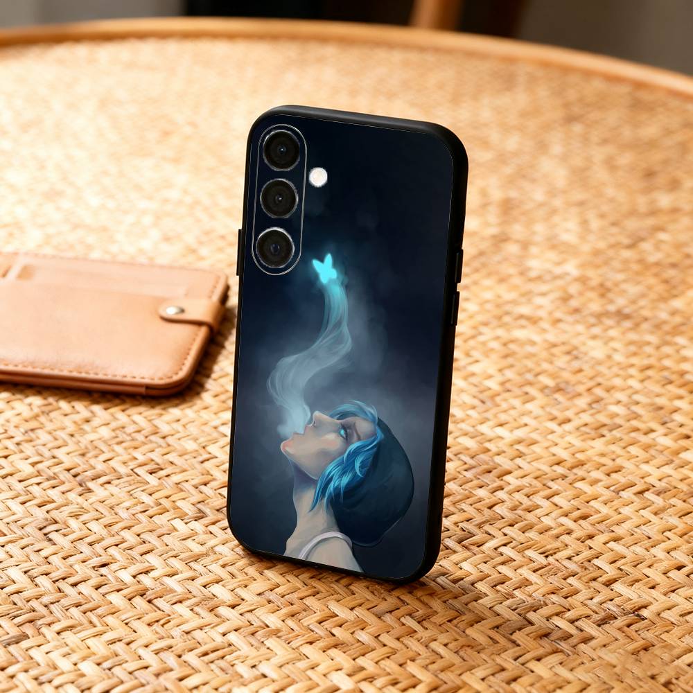 B-Blue-Game L-Life Is Strange Phone Case For Samsung A73,A21s,A22,A31,A32,A52,A53,A71,A80,Soft Black Shell