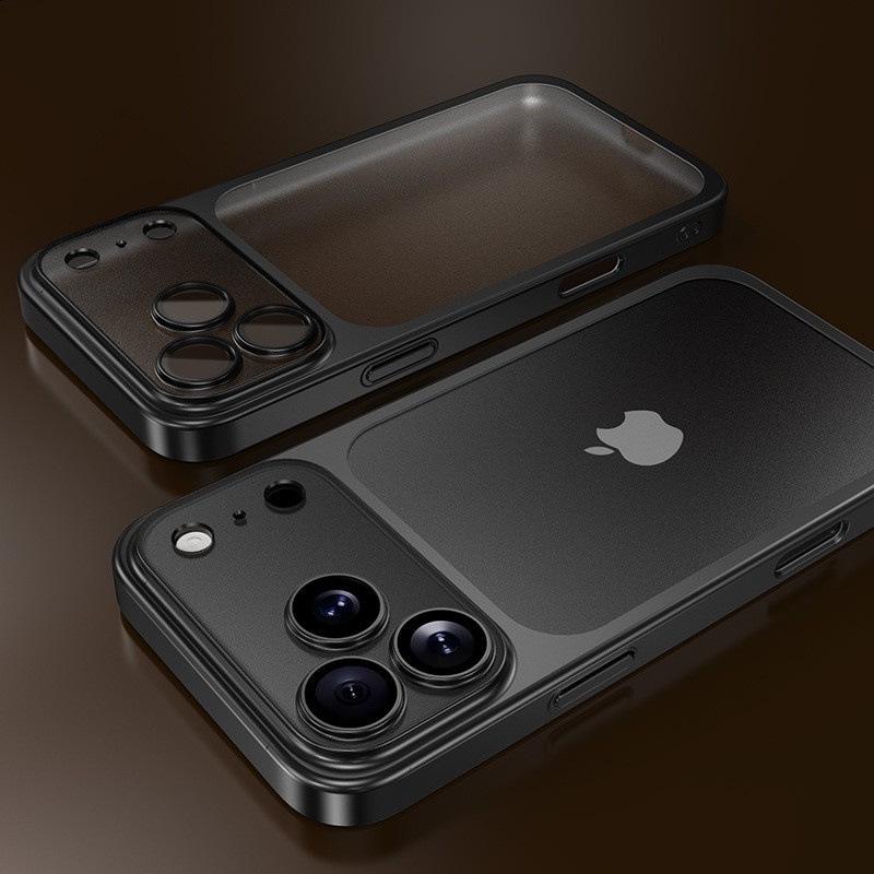 iPhone 17 Frosted Electroplated Anti-Fall Case with Full Coverage Lens Film for 16 Pro Max