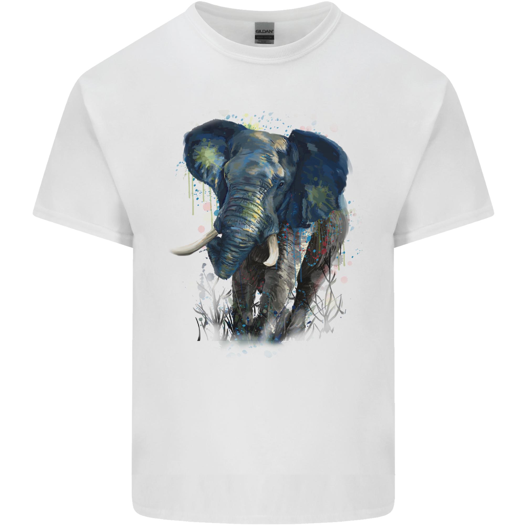 A Big Elephant Watercolour Unisexs Light Cotton TShirt S