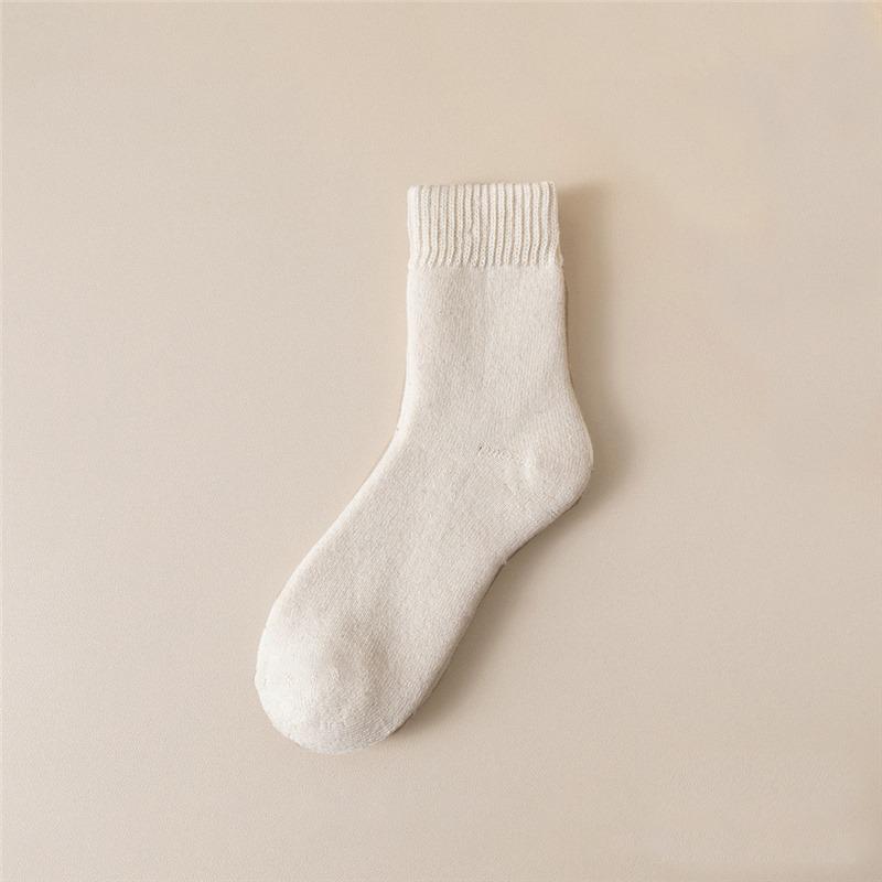 "Women's Warm Fleece Mid-Tube Socks - Cozy Terry Floor & Sleeping Socks"