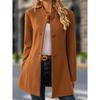 Women S Casual Stand Collar Mid Length Woolen Coat For Daily Wear