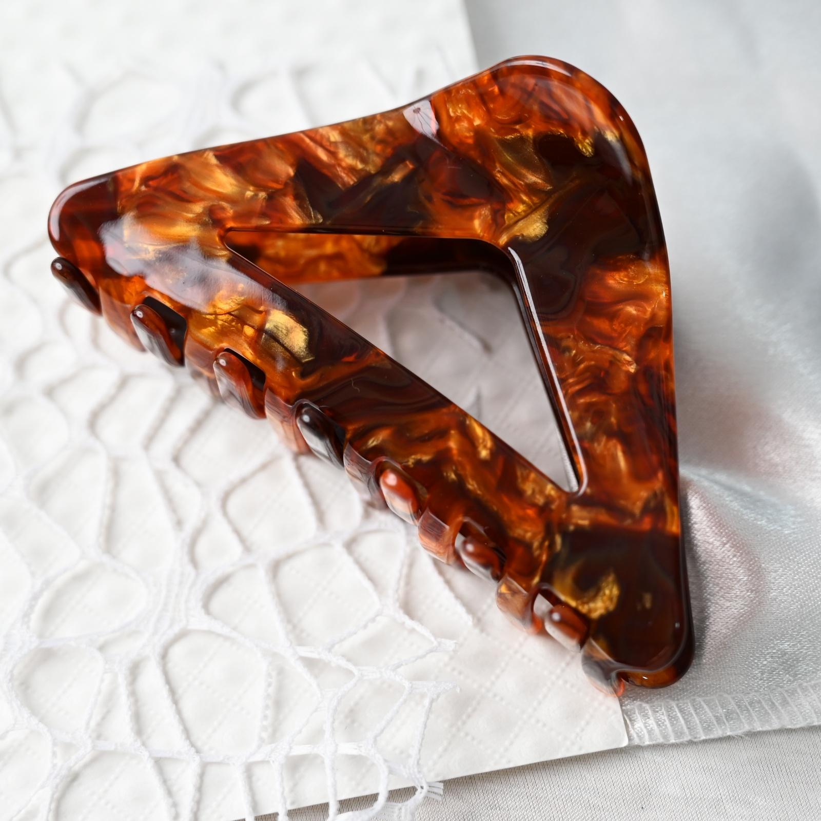 

Французские модные заколки-крабы для волос из ацетата для длинных волос 10 см Заколка для волос для девочек и женщин Большая заколка треугольной формы