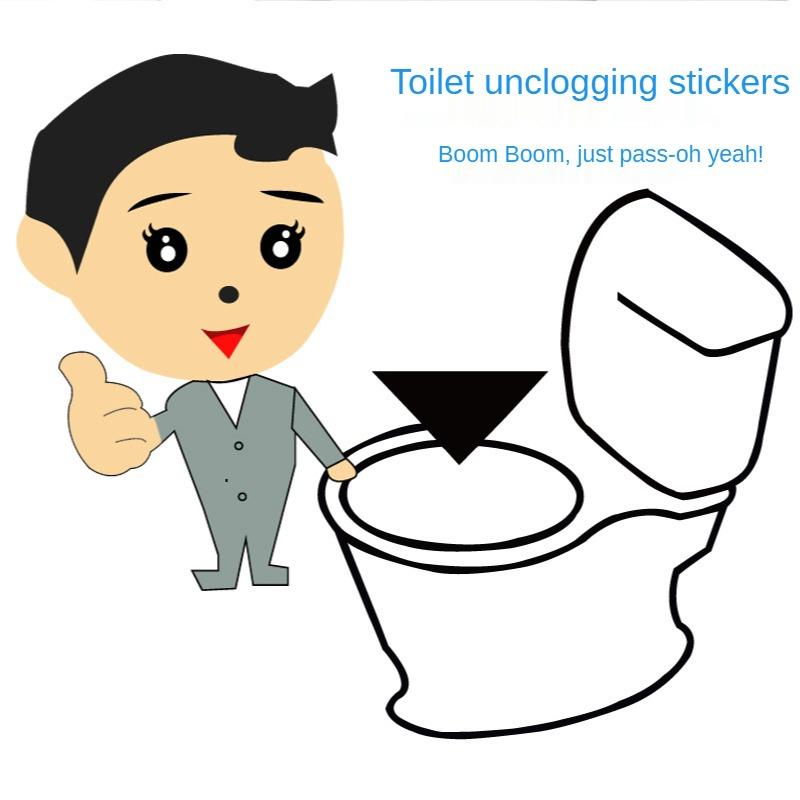 Toilet Sticker Plunger PET Toilet Cleaning Tools Transparent Sticker Toilet Dredging Post Household Portable Accessories