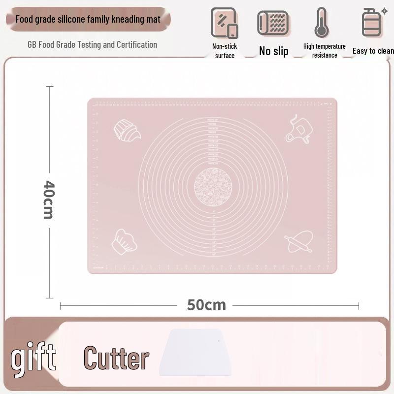 Rutschfeste Silikon-Knetmatte & Teigroller für Teigtaschen - Übergröße, Lebensmittelgeeignete Teigplatte