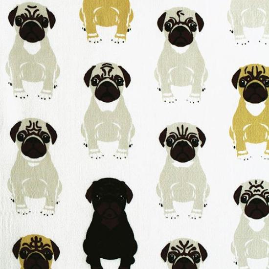 Tenugui Hand Towel by Dyeing Authentic Made in 35cm x 100cm "Pug Pug" Anbo, Dyed, 100% Cotton, Tokuoka, Japan,