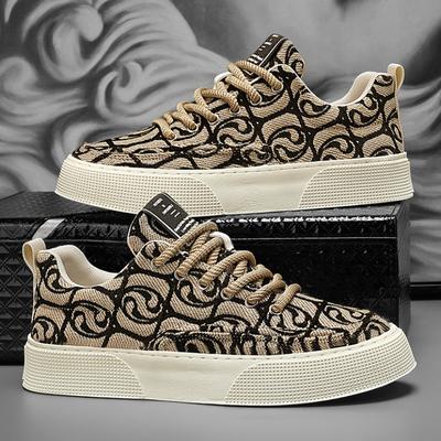 2025 Męskie Sneakersy Moda Drukowane Buty Płócienne Niskie Cholewki Miękka Podeszwa Buty na Platformie Designerskie Buty Męskie Zapatillas Para Hombre
