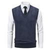 Herbst Winter Pullover Westen Pullover Herren Warm Gestrickte Weste Mode Smart Casual V-Ausschnitt Ärmellos Gestrickte Pullover Locker Weste