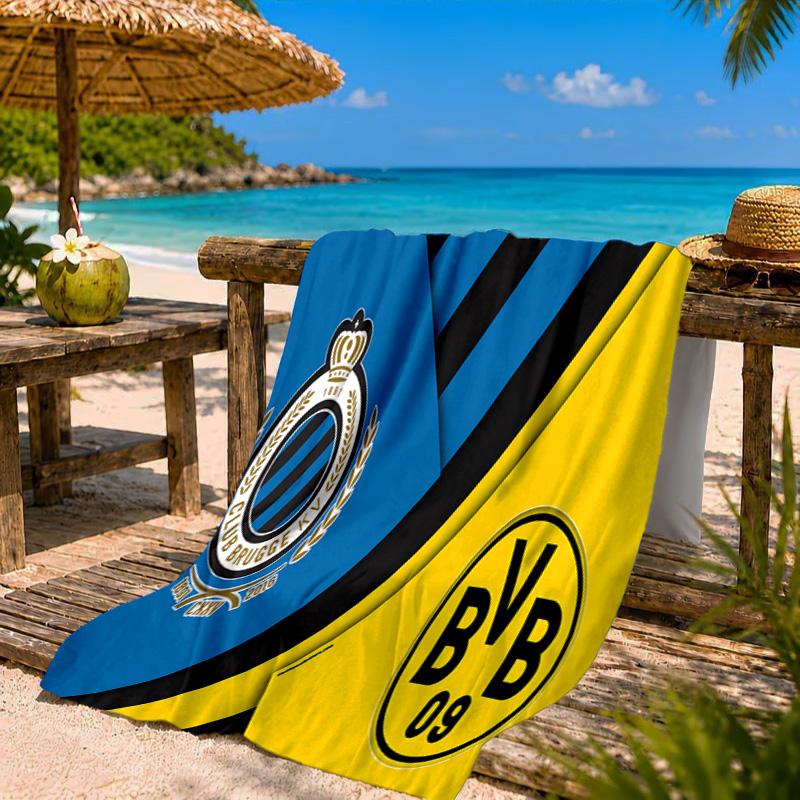 Club Brügge FC Wappen Strandtuch Mikrofaser Strandtuch, Leicht und Schnelltrocknend, für Sommerreisen, Schwimmbad Fan Geburtstagsgeschenk