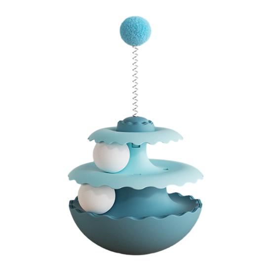 

Cat Inverted-stand Toy with Spring Plush Ball Pet Toy Weighted Base 360-degree Smooth Rotation Cat Activity Toy for Indoor